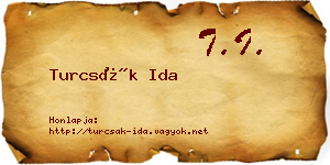 Turcsák Ida névjegykártya